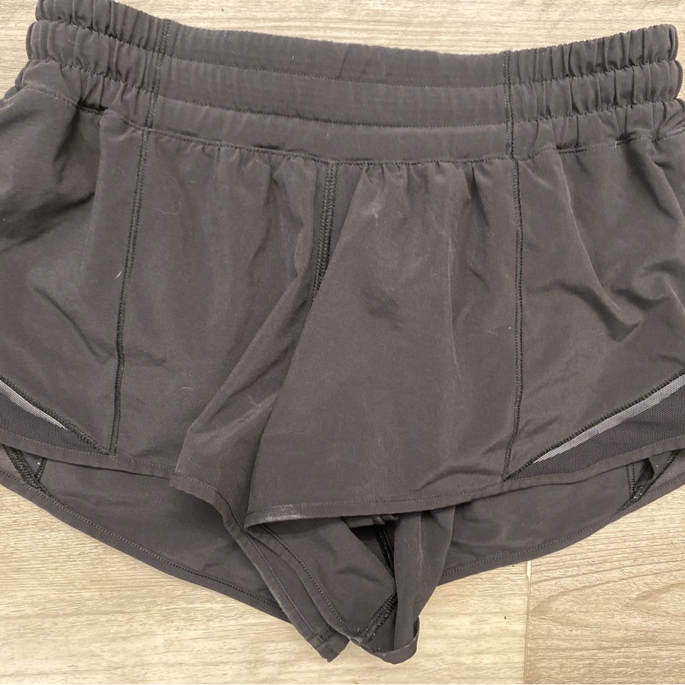 Women's Black Lululemon athletic shorts